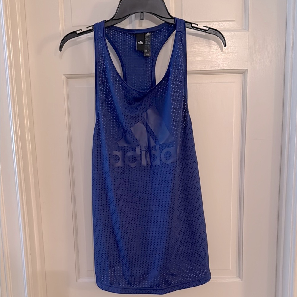 Adidas Cobalt Blue Oversized Underarms Fishnet Tank Top